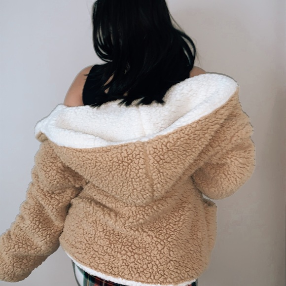 Love Tree Jackets & Blazers - reversible sherpa/teddy jacket